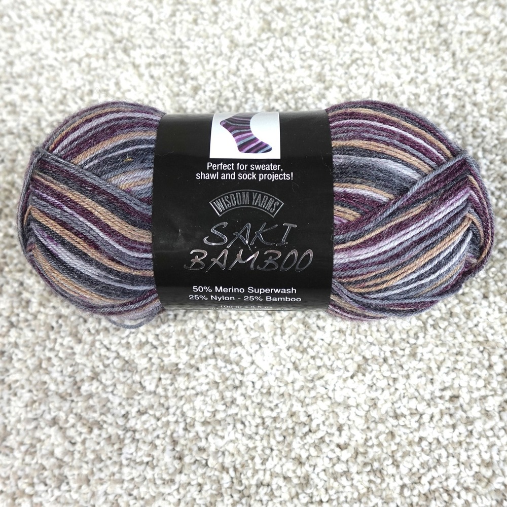 Wisdom Yarns Saki Bamboo Garnet Ridge 103 Merino Bamboo Sock Yarn 100g 462yd